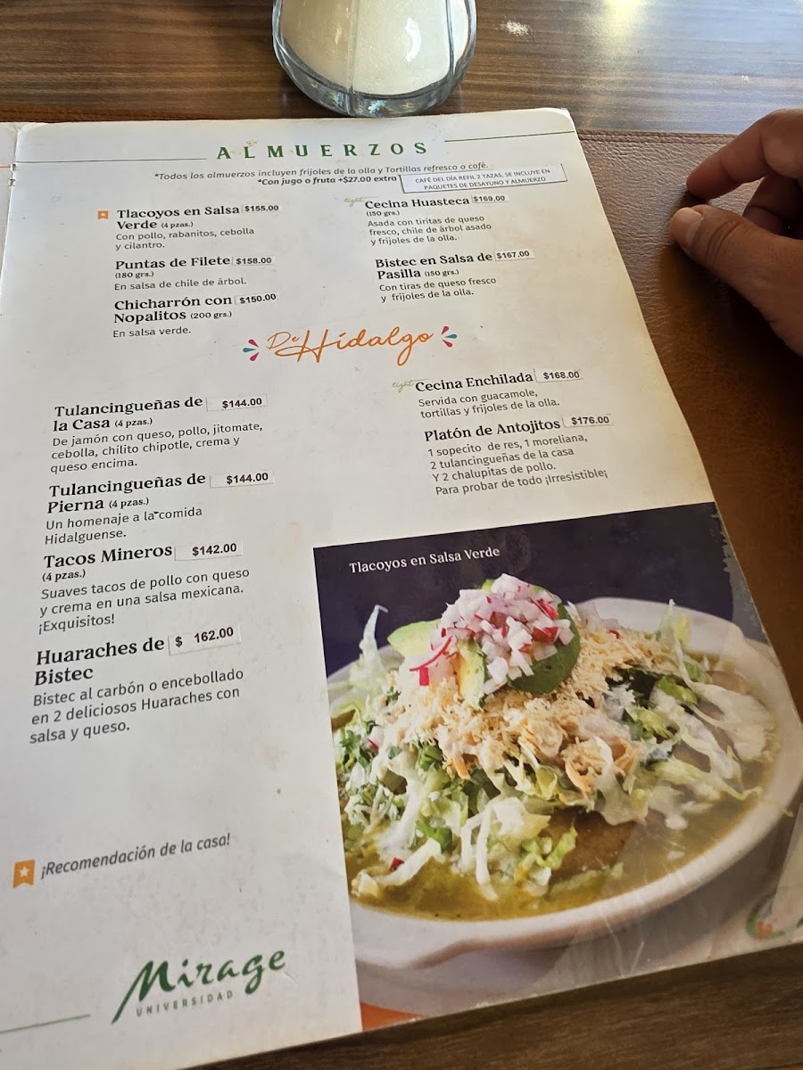 Restaurante Mirage Menu - Image 1